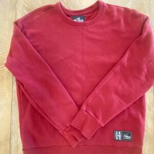 Hollister Men's Crewneck Sweater in Deep Red